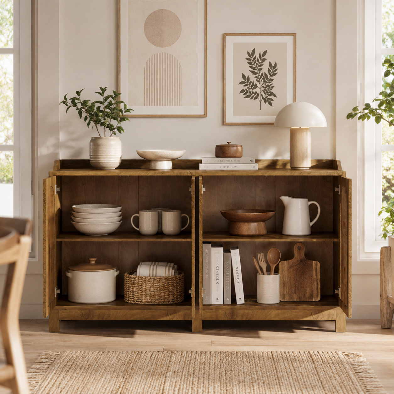 Lohja Sideboard – Scandinavian Storage Cabinet with Arched Doors - Bild 5