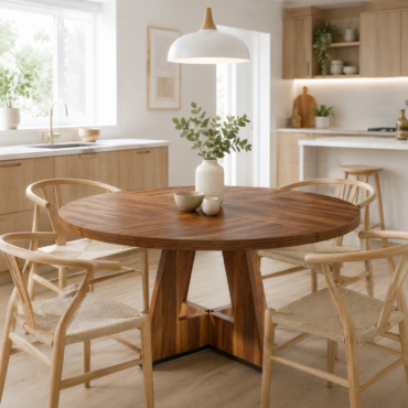 Salo Round Dining Table – Scandinavian Dining Table for 4
