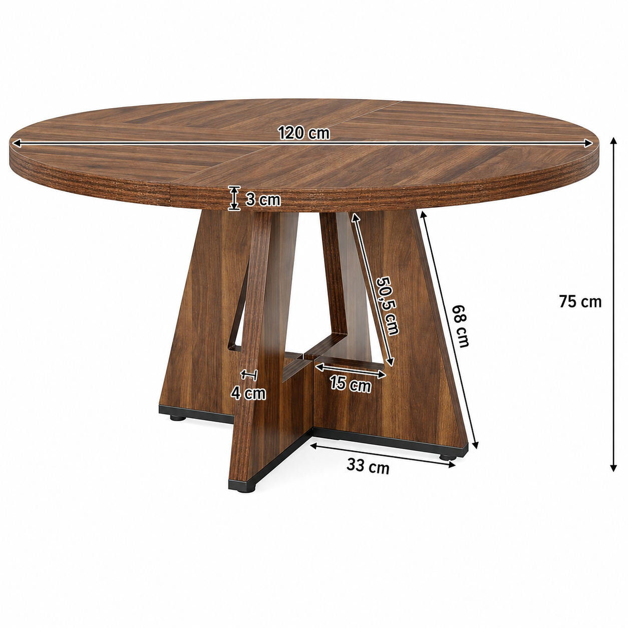 Salo Round Dining Table – Scandinavian Dining Table for 4 - Bild 4