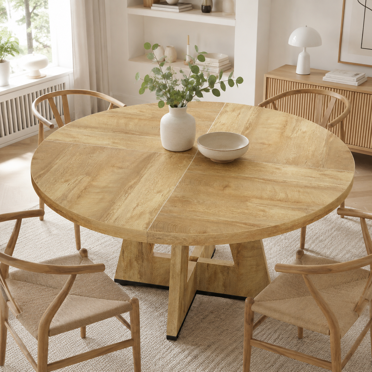 Salo Round Dining Table – Scandinavian Dining Table for 4 - Bild 5