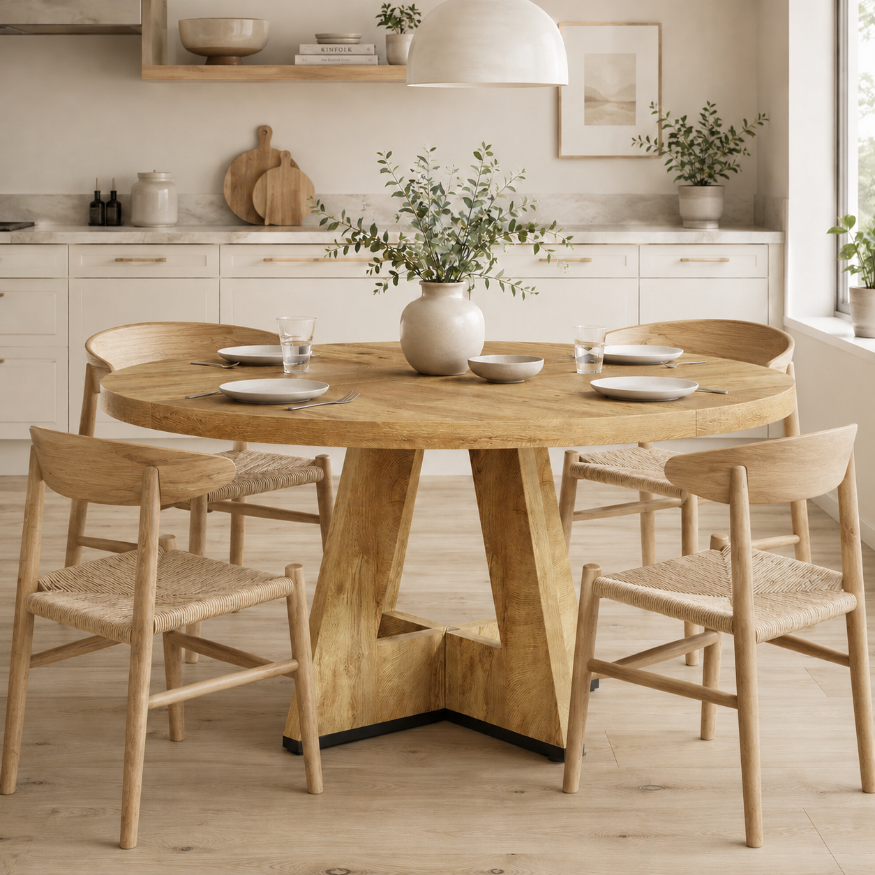 Salo Round Dining Table – Scandinavian Dining Table for 4 - Bild 6