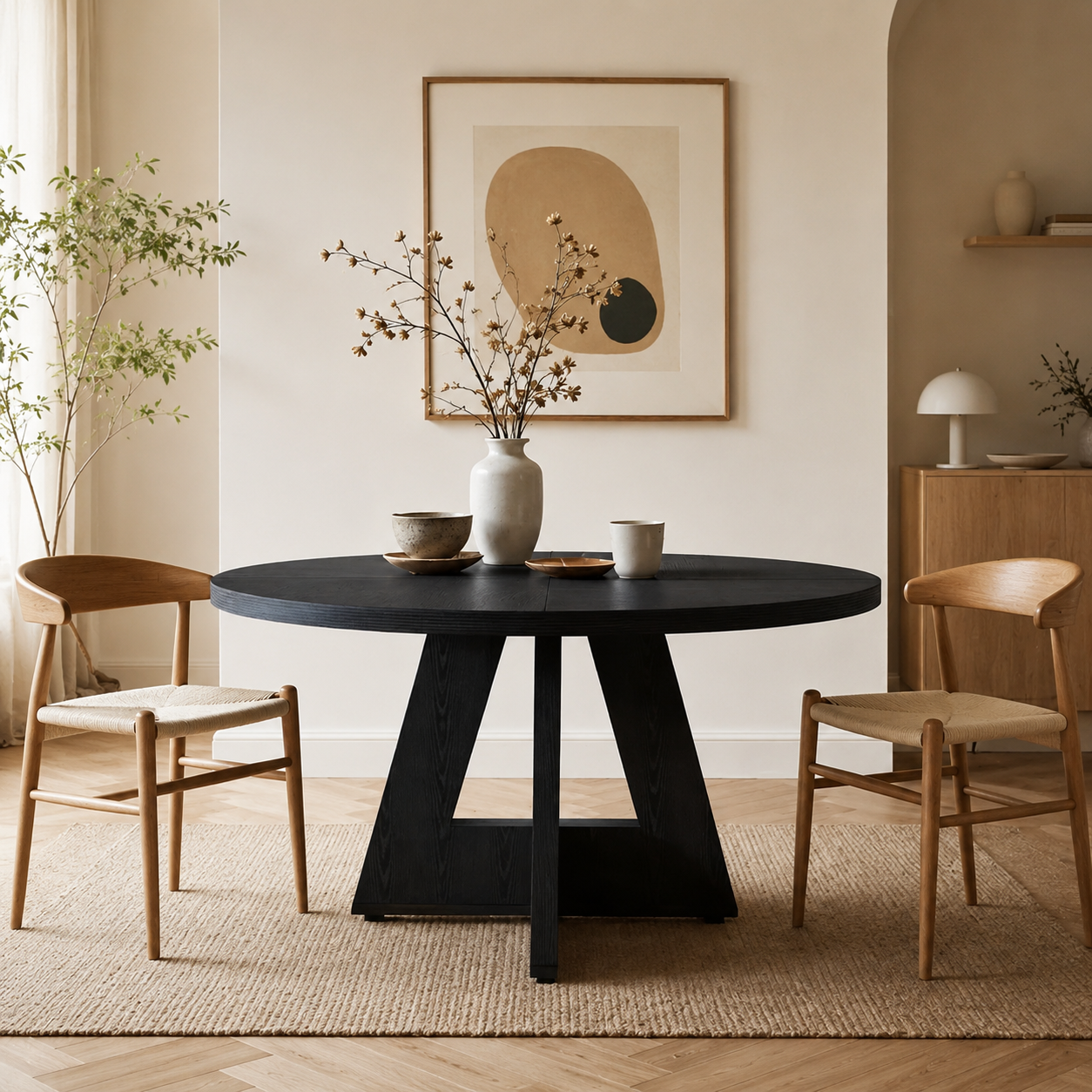 Salo Round Dining Table – Scandinavian Dining Table for 4 - Bild 9