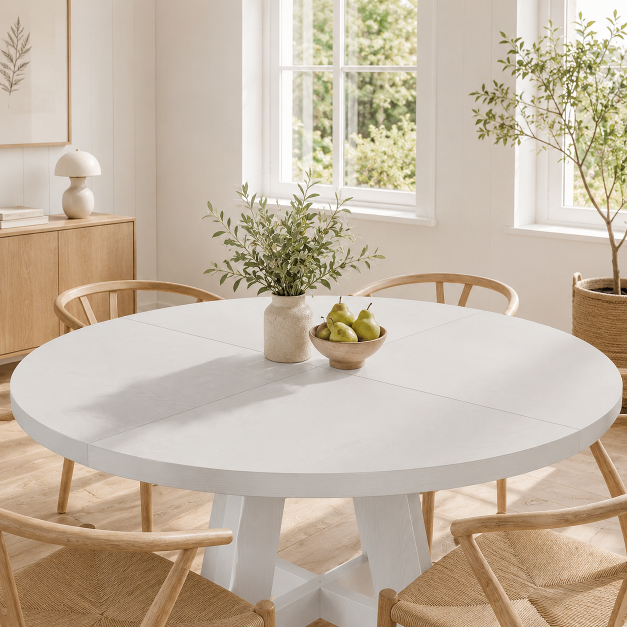 Salo Round Dining Table – Scandinavian Dining Table for 4 - Bild 12
