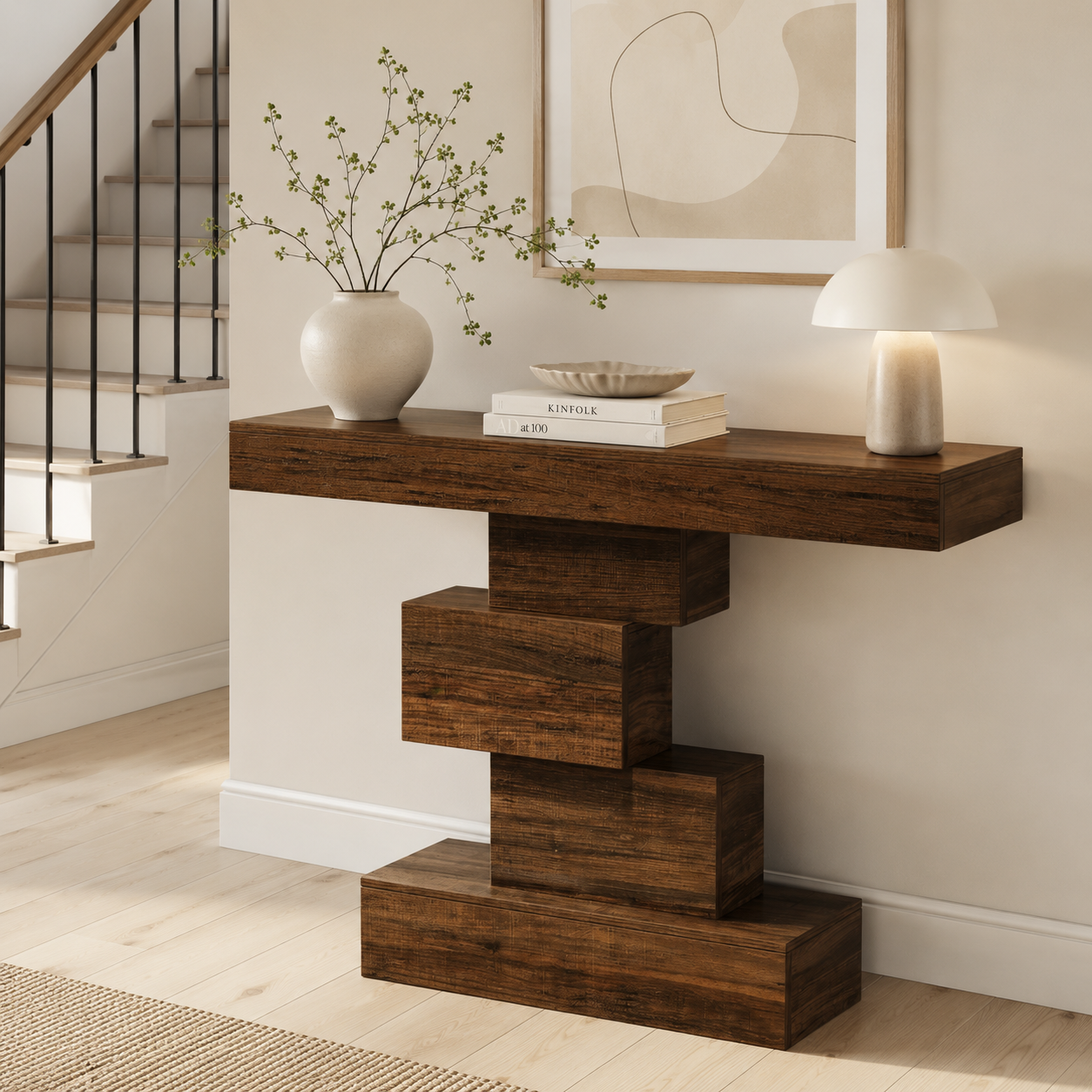 Trosa Console Table – Scandinavian Geometric Console Table - Bild 2