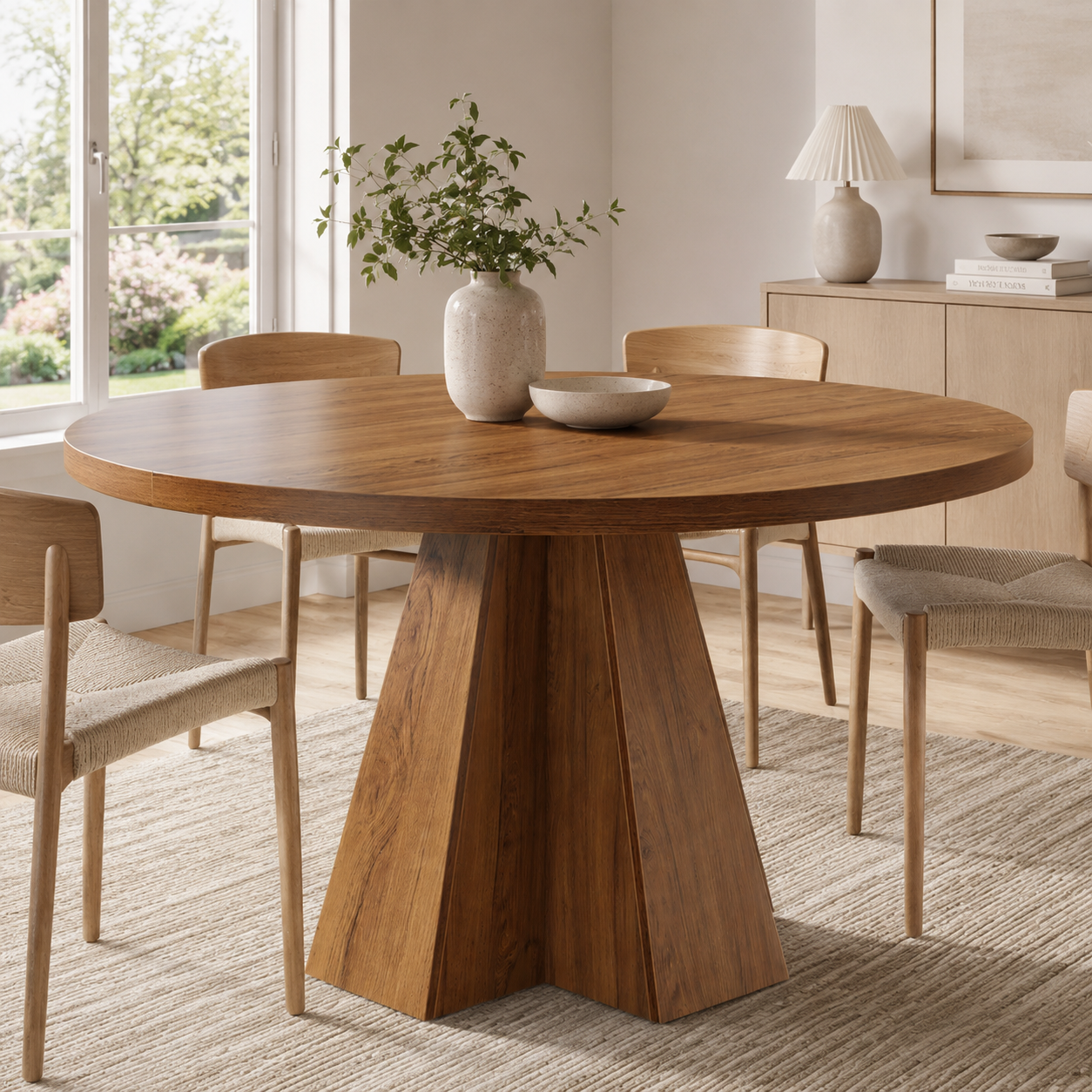 Hamar Round Dining Table – Scandinavian Dining Table for 4