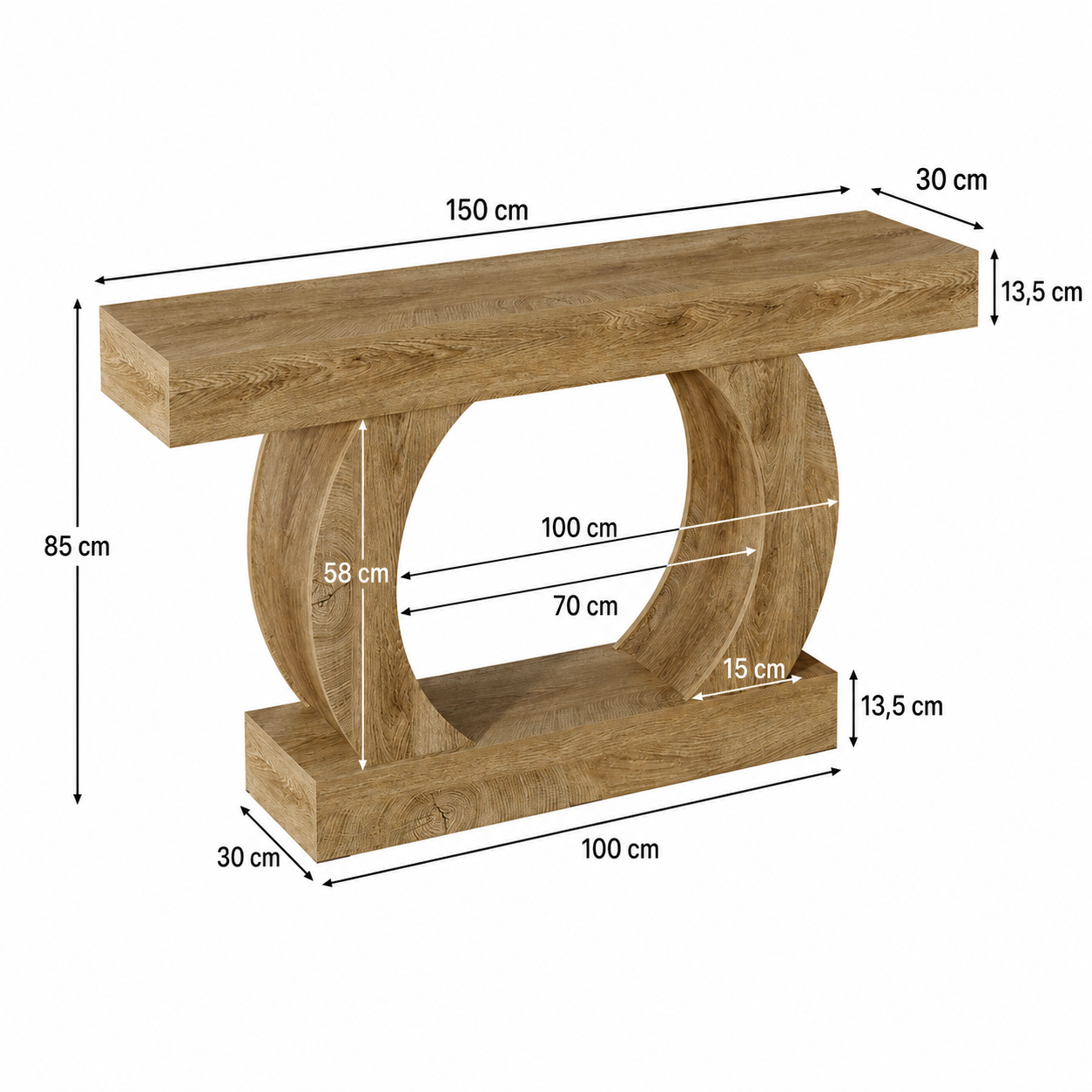 Horsens Console Table – Scandinavian Console Table with Open Shelf - Bild 5