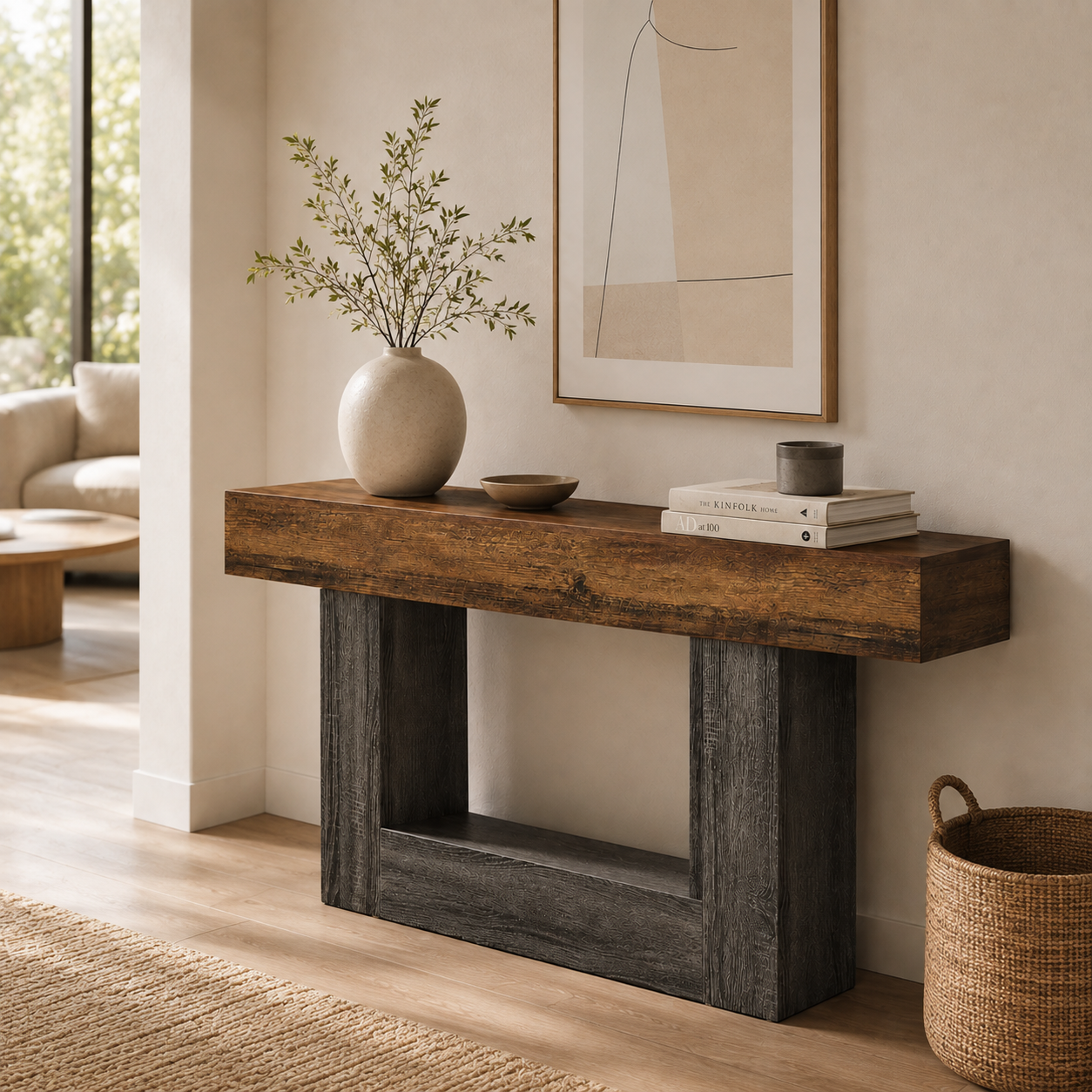 Simrishamn Console Table – Scandinavian Console Table with Open Shelf - Bild 2
