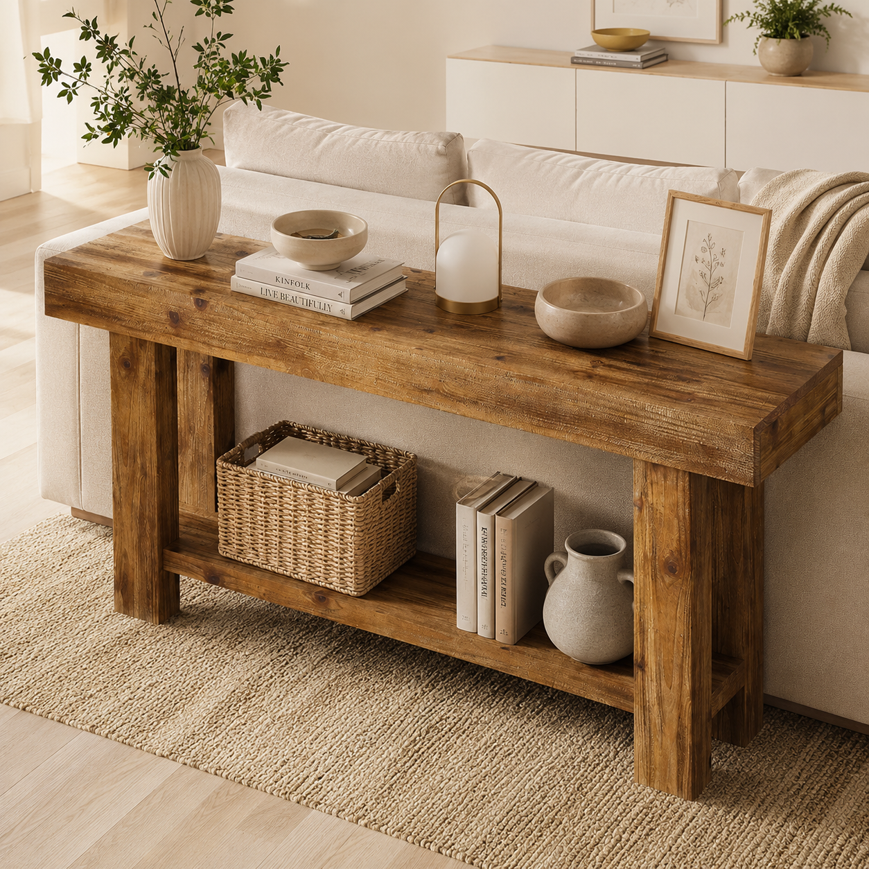 Kemi Console Table – Scandinavian Solid Wood Console Table - Bild 4