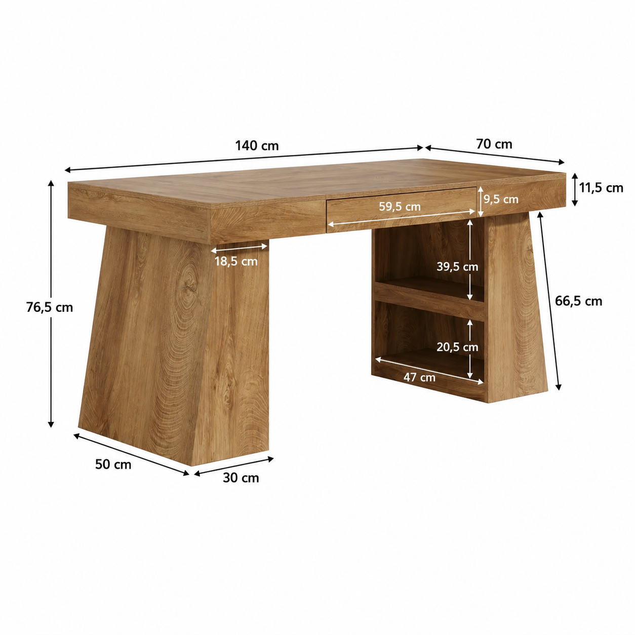 Kokkola Dining Table with Storage – Scandinavian Dining Table for 4–6 People - Bild 6