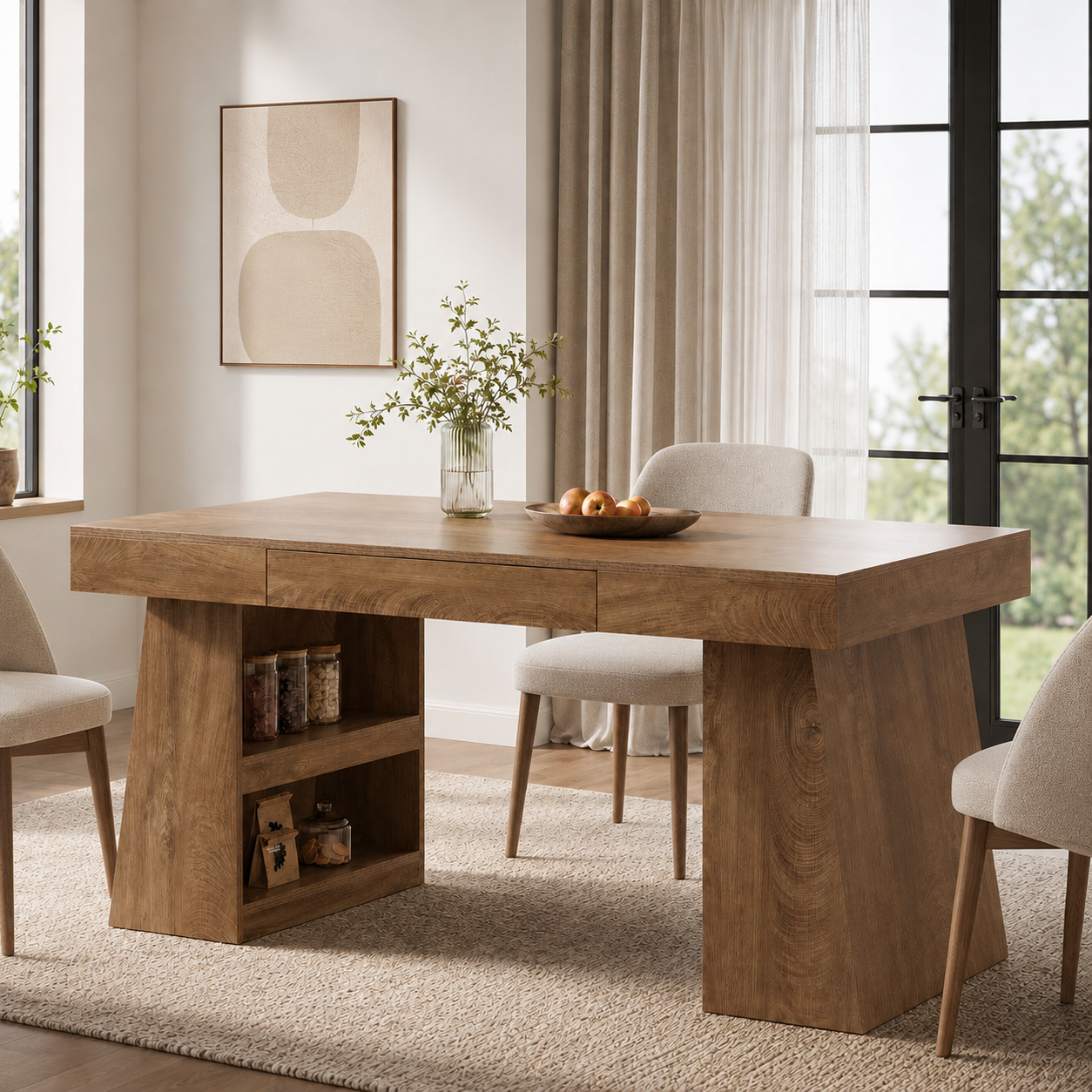 Kokkola Dining Table with Storage – Scandinavian Dining Table for 4–6 People - Bild 3