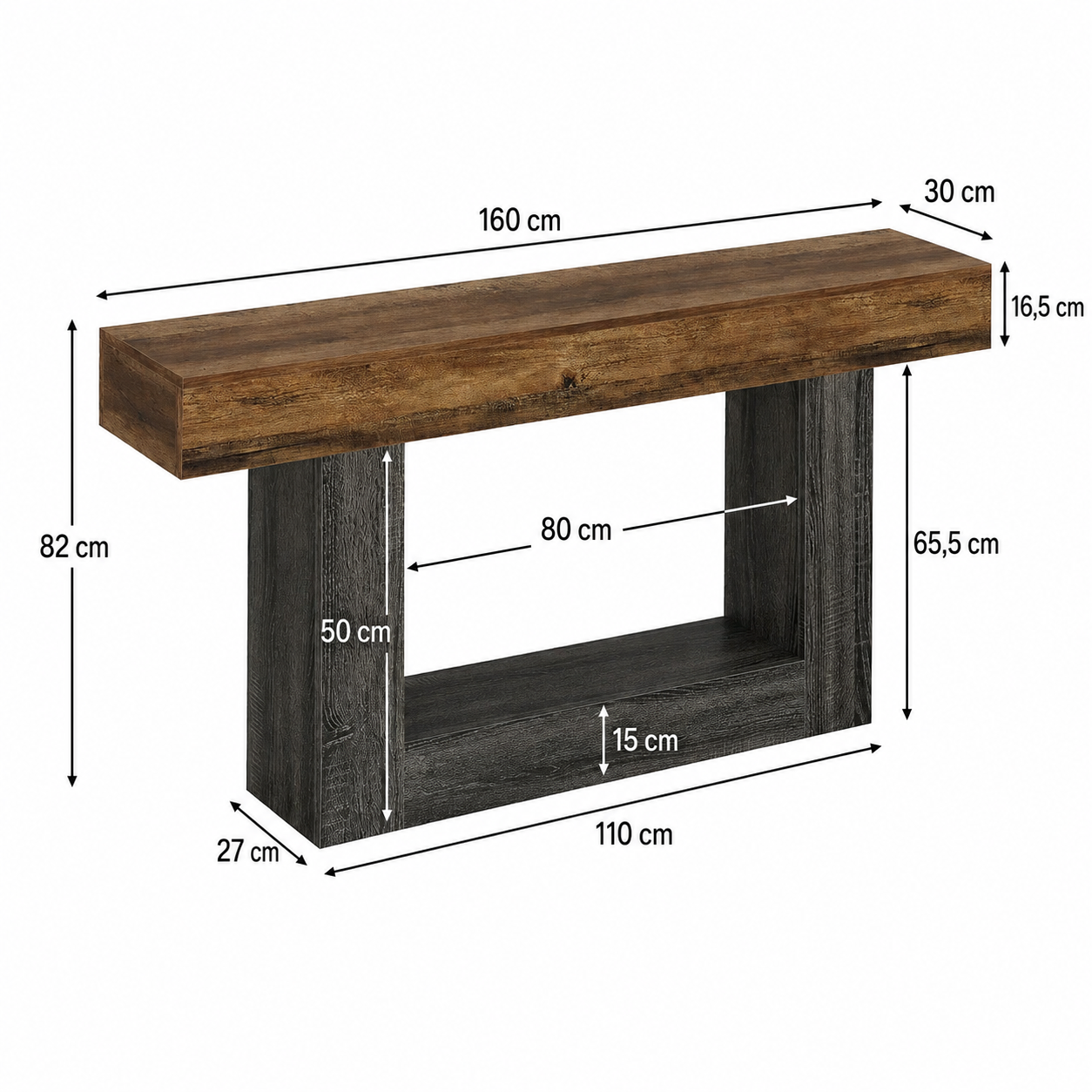 Simrishamn Console Table – Scandinavian Console Table with Open Shelf - Bild 5
