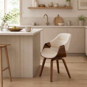 Norrtälje Dining Chair – Walnut Wood Frame with Upholstered Seat