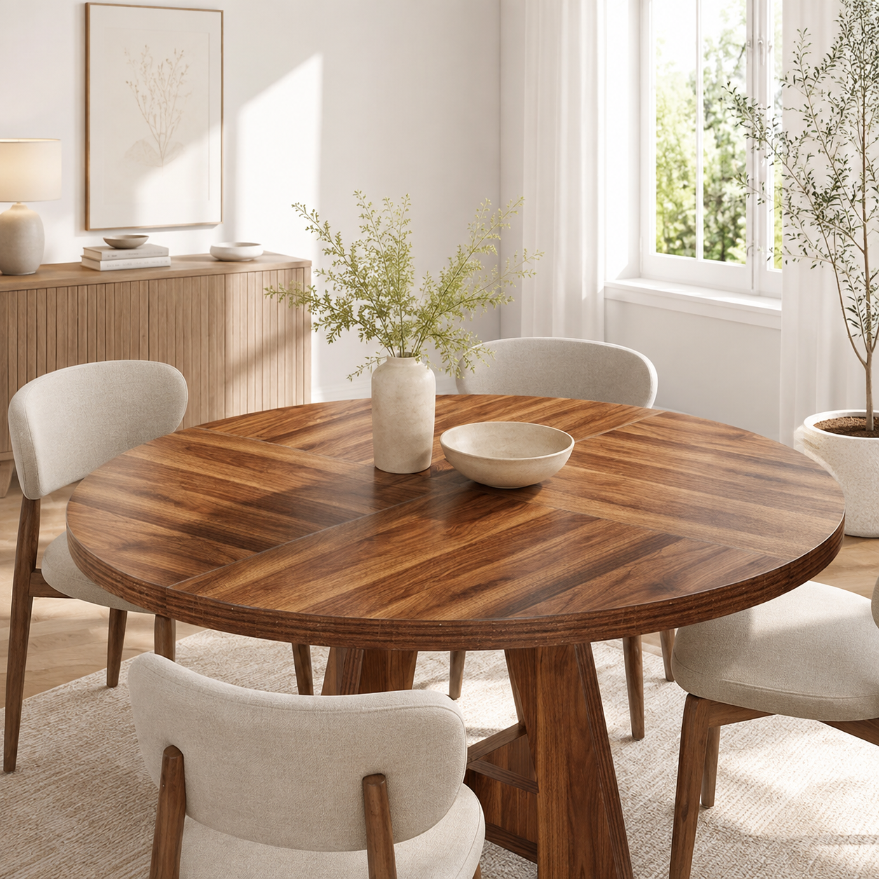 Salo Round Dining Table – Scandinavian Dining Table for 4 - Bild 2