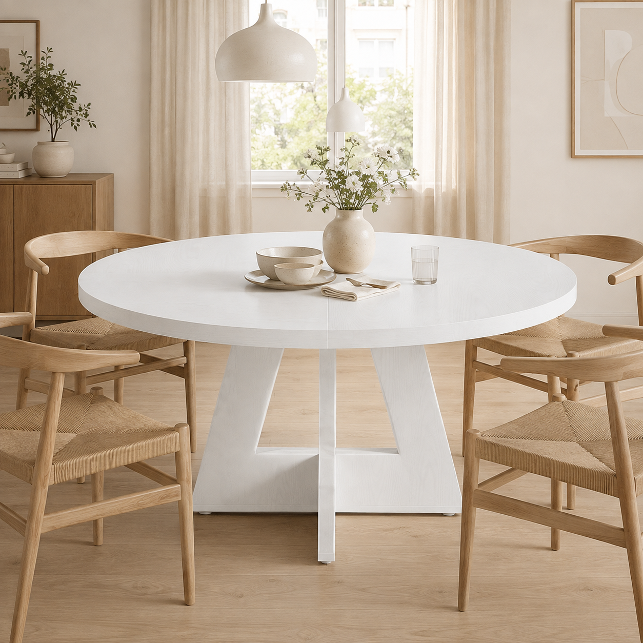 Salo Round Dining Table – Scandinavian Dining Table for 4 - Bild 11